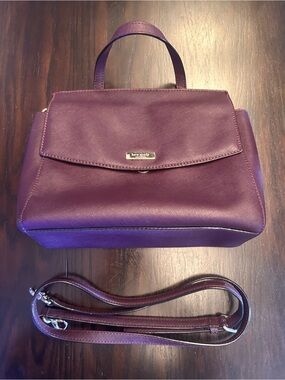 Kate Spade Plum Saffiano Top-Handle Satchel with Strap